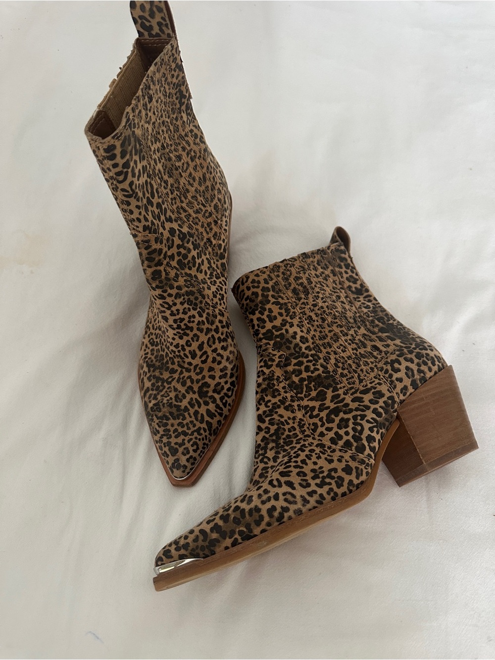 Dolce Vita Suede Animal Print Ankle Boots - Picture 2 of 5